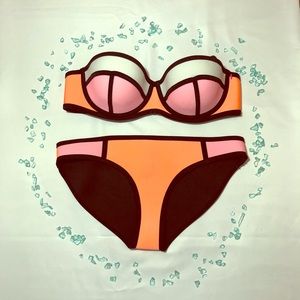 Triangl Womens Pink Bikini Swimwear  100% Neoprene